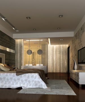 现代中式家装卧室颜色搭配效果图