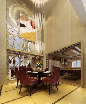 欧式风格复式房餐厅设计效果图