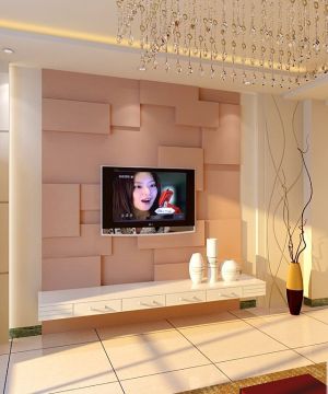 现代客厅电视背景墙装修设计图片
