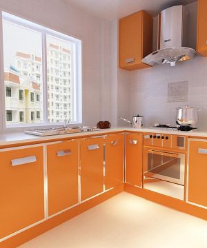 厨房橙色橱柜设计效果图片