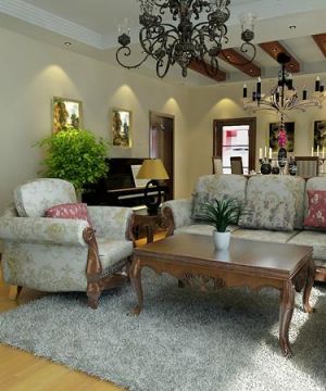 新房客厅田园沙发装饰设计图片欣赏