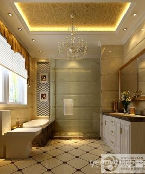 家庭浴室拼花地砖图片