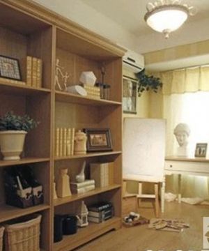 书房木质书柜布置图片
