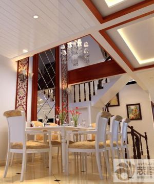 家庭餐厅白色餐桌设计图片