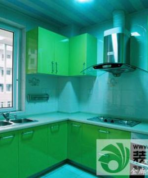 厨房绿色橱柜设计图片 