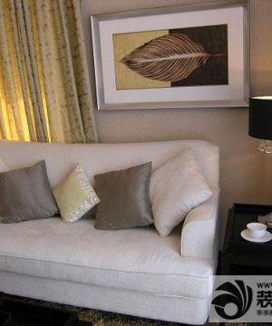 家庭客厅白色沙发装修图片 