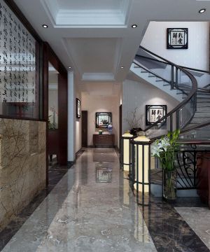 中式家装楼梯扶手设计图片 