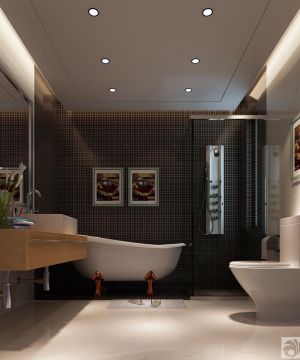 经典卫生间白色浴缸设计图片 