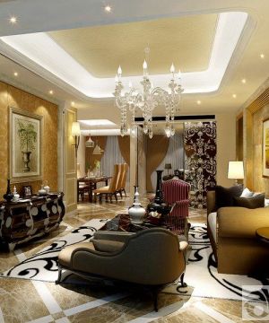 欧式客厅水晶灯设计图片