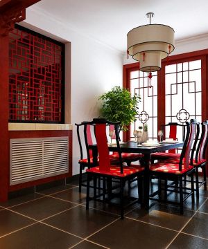 新中式风格家庭餐厅灯具设计图片大全