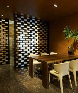 新中式餐厅木质隔断装修效果图欣赏