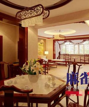 2023现代中式餐厅家用餐桌装修效果图