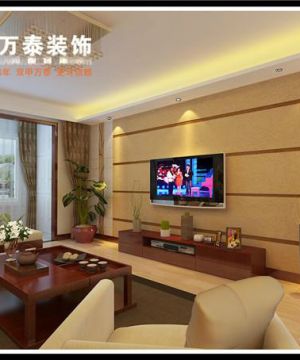2023现代中式客厅电视柜装修效果图片