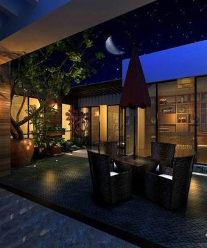 新中式风格联排别墅露天阳台效果图片