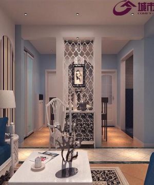 2023最新地中海风格家装客厅条纹壁纸效果图