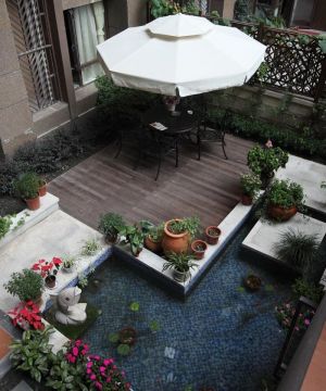 现代美式风格阳台别墅花园设计装修效果图