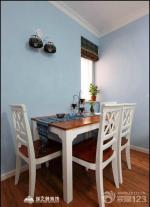 地中海风格餐厅蓝色墙面图片