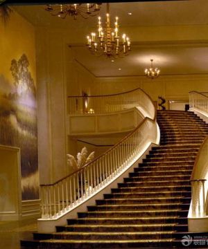 欧式新古典风格酒店弧形梯设计图片大全