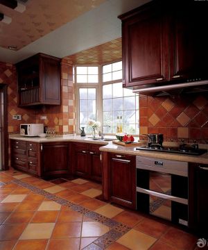 美式风格厨房橱柜颜色效果图片
