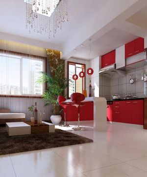 最新现代风格小户型厨房橱柜颜色装修实景图