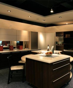 现代风格黑白色厨房橱柜颜色效果图欣赏
