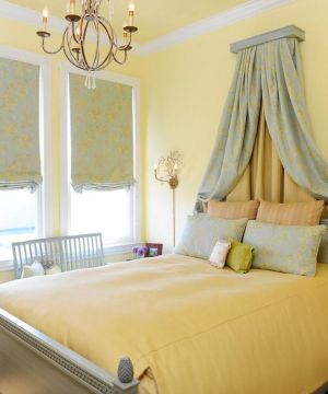 最新田园混搭小户型婚房卧室墙壁颜色效果图欣赏