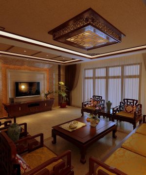 新中式风格2023家装客厅效果图 