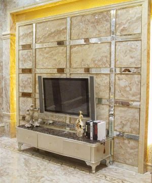 2023最新三居室客厅微晶石瓷砖电视背景墙装修案例
