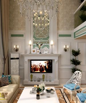 欧式家装设计挑高客厅装修效果图欣赏