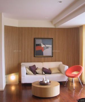 抽象艺术画中式沙发背景墙装修效果图欣赏