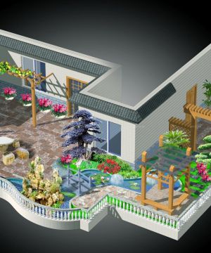 最新中式田园风格屋顶花园装修效果图