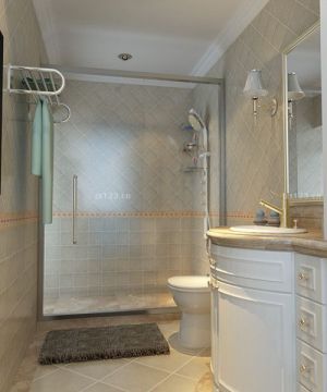 2023欧式卫生间淋浴房玻璃移门装修图片