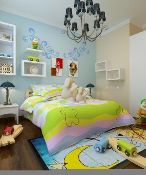 儿童房双人床装修效果图大全2023图片