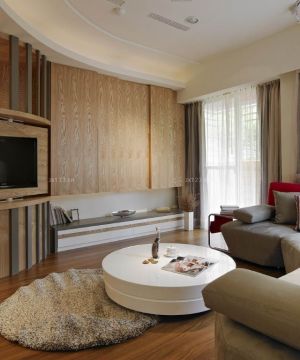 2023最新95平米三居室实木电视柜装饰实景图欣赏