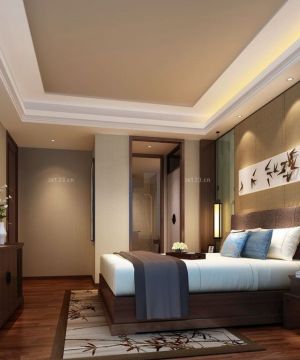 东南亚风格长方形卧室石膏天花板吊顶装修效果图