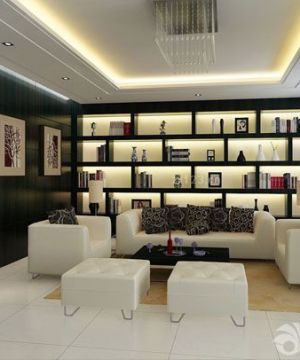 最新现代设计风格正方形客厅装修图片