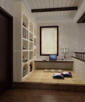 美式混搭风格小阁楼家用书柜设计效果图片