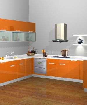 2023最新厨房橙色橱柜设计效果图