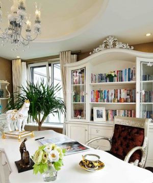 美式家装书房设计室内书桌布置图片欣赏