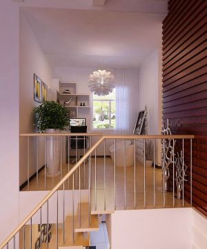 现代简约小阁楼楼梯不锈钢立柱设计效果图欣赏