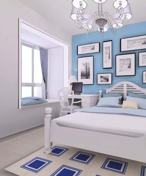 现代简约小型卧室木地板飘窗设计效果图片