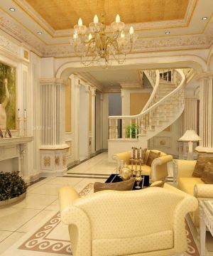 最新欧式别墅楼梯扶手设计效果图片大全