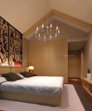最新东南亚风格设计大卧室双人床背景墙装饰图片