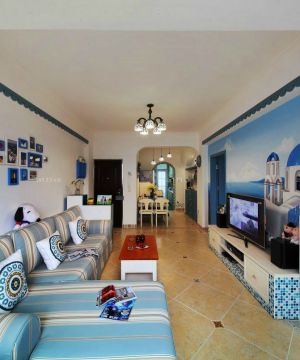地中海风格仿古砖客厅装修效果图片