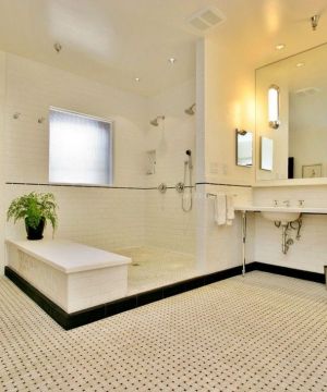 现代简约浴室瓷砖地脚线设计实景图欣赏