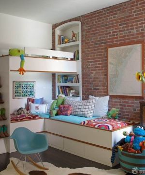现代美式风格儿童高低床装饰实景图欣赏