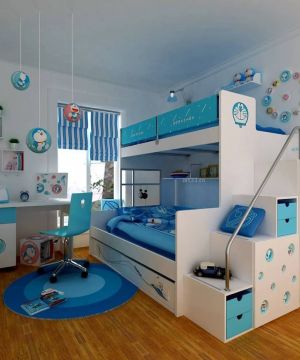 2023经典儿童房小房间高低床装饰效果图大全