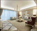 2023简约欧式风格正方形客厅组合沙发花纹壁纸图片