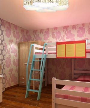 70平米小户型卧室实木高低床装修效果图