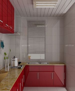 最新现代温馨厨房条形铝扣板吊顶效果图欣赏